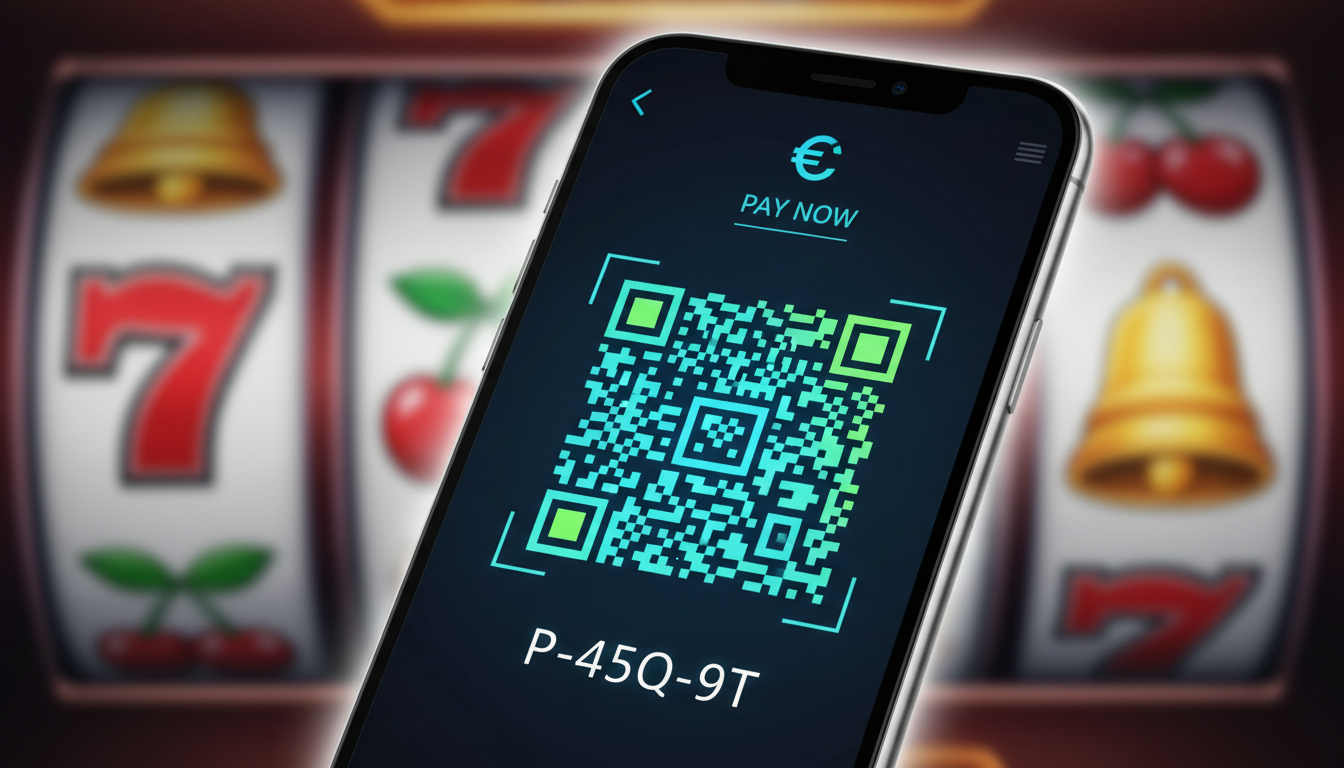 Smartfon z aplikacją bankową i kodem BLIK na tle ekranu komputera z kasynem